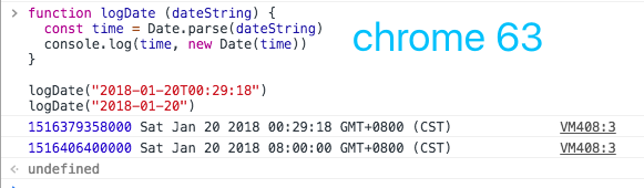 chrome63 中的 Date.parse